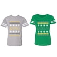 thumbnail image 1 of Christmas King Queen Matching Couple Cotton Jerseys (Men Heather / Women Green) (Men S / Women XL), 1 of 3