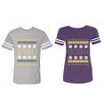 thumbnail image 1 of Christmas King Queen Matching Couple Cotton Jerseys (Men Heather / Women Purple) (Men XL / Women L), 1 of 3