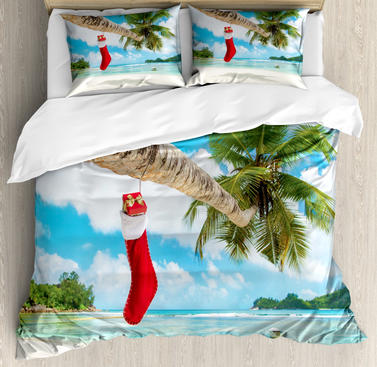 King Size Christmas Coastal Duvet Cover Set