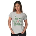 thumbnail image 1 of Christmas Kiss Me Under The Mistletoe Womens Slim Fit Graphic Tee Brisco Brands X, 1 of 5