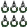 thumbnail image 1 of Christmas Kitchen Cabinet Wreaths with Ribbon 5.1 Inch Christmas Mini Cabinet Wreaths Red Berry Small Window Wreath for Window Door Farmhouse Christmas Party Decoration 6 Pcs, 1 of 5