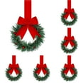 thumbnail image 1 of Christmas Kitchen Cabinet Wreaths with Ribbon, Ongmies Christmas Decorations Indoor, 10-Piece Berry and Bow Cabinet Wreath | Ready-To-Hang Christmas Decoration, 1 of 5