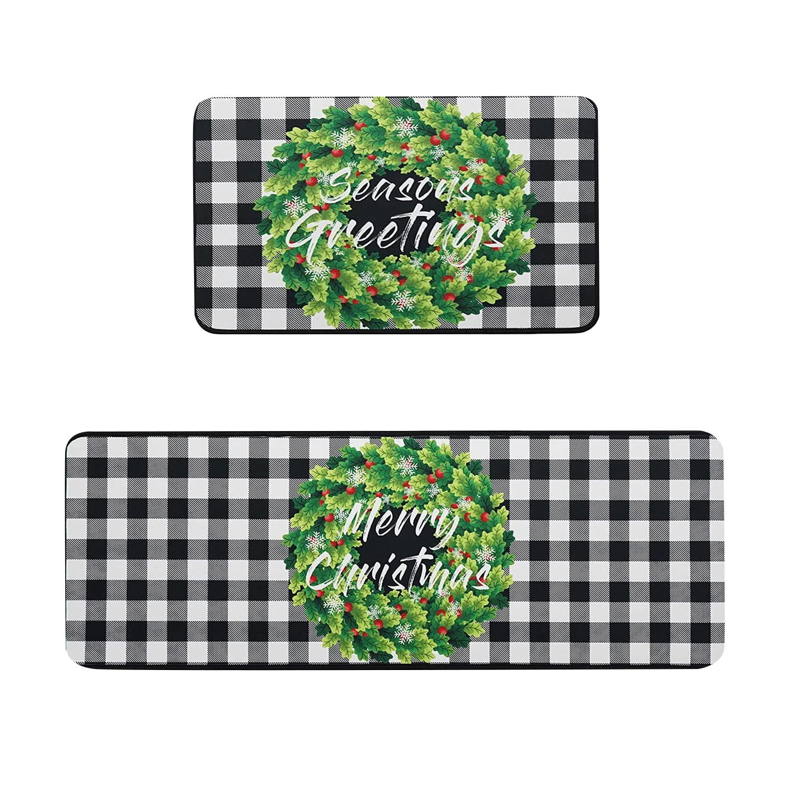 Christmas Kitchen Carpet (2 Pieces) Merry Christmas Kitchen Carpet