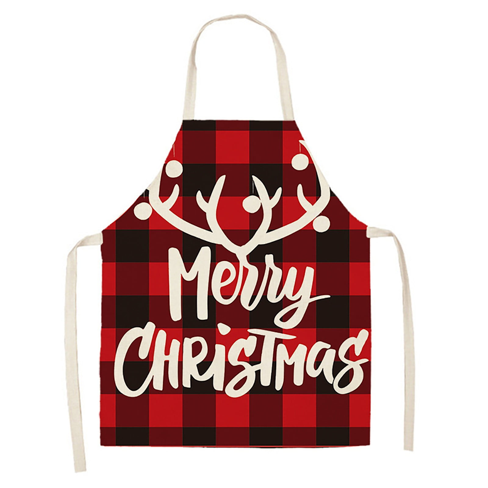 Christmas Kitchen Cooking Aprons Black And Red Plaid Aprons Adjustable
