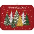 thumbnail image 1 of Christmas Kitchen Countertop Dish Drying Mat, Red Christmas Tree Snowflake Pattern Microfiber Kitchen Drying Mat, Washable Absorbent Countertop Xmas Winter Holiday Dish Mat Drainer,18x24Inch, 1 of 7