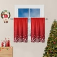 thumbnail image 1 of Christmas Kitchen Curtain Cafe Curtain Velvet Fabric 24 Inch Tier Curtains Window Treatment Rod Pocket for Home Decor 2 Panels for Bathroom, Living Room Christmas Decoration, 1 of 8