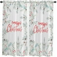 thumbnail image 1 of Christmas Kitchen Curtains 63 Inch Length, Farmhouse Curtains & Drapes, Xmas Botanical Snowflake Pine Cones Rod Pocket Window Curtains for Living Room/Bedroom/Bathroom, 42" x 63", 2 Panels, 1 of 5