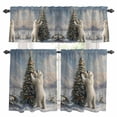 thumbnail image 1 of Christmas Kitchen Curtains Sets for Windows 24 Inch Length, Xmas Tree Bear Oil Painting Rod Pocket Window Treatments Tier Curtains and Valances Set for Bedroom/Bathroom, 1 of 8