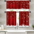 thumbnail image 1 of Christmas Kitchen Curtains Snowflakes Window Curtains and Valances Set 36 Inch, Red Snow Short Tier Curtains for Kitchen, Winter Xmas Small Kitchen Decor, 1 of 6