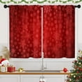 thumbnail image 1 of Christmas Kitchen Curtains Snowflakes Window Short Tier Curtains Over Sink Set of 2, Xmas Red Winter Kitchen Decor 26" x 36", 1 of 7