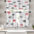 thumbnail image 1 of Christmas Kitchen Curtains Snowflakes Window Curtains and Valances Set 36 Inch, Winter Red Gray Short Tier Curtains for Kitchen, Xmas Small Kitchen Decor, 1 of 6