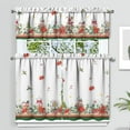 thumbnail image 1 of Christmas Kitchen Curtains and Valances Set of 3,Christmas Poinsettia Berry Holly Christmas Kitchen Decor,Winter Xmas Curtains and Valances Short Curtain Set for Kitchen Bedroom Holiday Decor 36 Inch, 1 of 6