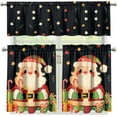 thumbnail image 1 of Christmas Kitchen Curtains and Valances Set 36 Inches Length Santa Claus Kitchen Curtains Sets for Windows Drape Swag Curtains for Kitchen Cafe Living Room, 1 of 5