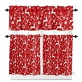 thumbnail image 1 of Christmas Kitchen Curtains and Valances Set, Elk Snowflake Abstract Red Xmas Rod Pocket Window Valance 18 Inch Window Curtain Panels for Living Room Bedroom Laundry, 27.5x36in, 3 Pieces, 1 of 7