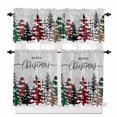 thumbnail image 1 of Christmas Kitchen Curtains and Valances Set, Red Green Plaid Leopard Xmas Tree Winter Snowflake Rod Pocket Window Valance Window Curtain Panels for Living Room Bedroom Laundry, 27.5x24in, 3 Pieces, 1 of 7