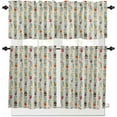 thumbnail image 1 of Christmas Kitchen Curtains and Valances Set, Rod Pocket Curtains Tier Farmhouse Window Curtains 24 Inch Length, Xmas Leaves Ball Star Berry Retro Rustic 3 Piece Kitchen Curtains Set, 1 of 6