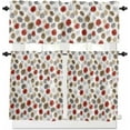 thumbnail image 1 of Christmas Kitchen Curtains and Valances Set, Rod Pocket Curtains Tier Farmhouse Window Curtains 24 Inch Length, Xmas Red Grey Brown Pinecone Farmhouse 3 Piece Kitchen Curtains Set, 1 of 6