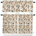thumbnail image 1 of Christmas Kitchen Curtains and Valances Set, Rod Pocket Curtains Tier Farmhouse Window Curtains 36 Inch Length, Winter Green Xmas Pine Trees Star Candy 3 Piece Kitchen Curtains Set, 1 of 6