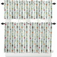 thumbnail image 1 of Christmas Kitchen Curtains and Valances Set, Rod Pocket Curtains Tier Farmhouse Window Curtains 36 Inch Length, Xmas Leaves Ball Star Berry Bell Vines Plants 3 Piece Kitchen Curtains Set, 1 of 6