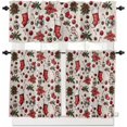 thumbnail image 1 of Christmas Kitchen Curtains and Valances Set, Rod Pocket Curtains Tier Farmhouse Window Curtains 36 Inch Length, Xmas Stocking Snowman Snowflake Poinsettia 3 Piece Kitchen Curtains Set, 1 of 6