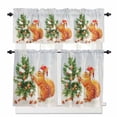 thumbnail image 1 of Christmas Kitchen Curtains and Valances Set, Winter Christmas Tree Squirrel Snowflakes Watercolor Rod Pocket Window Valance Window Curtain Panels for Living Room Bedroom Laundry, 27.5x24in, 3 Pieces, 1 of 7