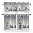 thumbnail image 1 of Christmas Kitchen Curtains and Valances Set, Xmas Cute Snowman Branches Winter Snow Scene Rod Pocket Window Valance 18 Inch Window Curtain Panels for Living Room Bedroom Laundry, 27.5x24in, 3 Pieces, 1 of 7