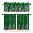 thumbnail image 1 of Christmas Kitchen Curtains and Valances Set, Xmas Tree Gift Lanterns Snowflakes Green Rod Pocket Window Valance 18 Inch Window Curtain Panels for Living Room Bedroom Laundry, 27.5x36in, 3 Pieces, 1 of 7