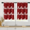 thumbnail image 1 of Christmas Kitchen Curtains Xmas Tree Window Curtains Over Sink Set of 2, Red Short Tier Curtain for Kitchen, Winter Snowflakes Kitchen Decor 27.5" x 36", 1 of 6