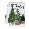 thumbnail image 1 of Christmas Kitchen Dish Towel/Holiday Tea Towel Set – Decorative dish towels printed with Christmas tree designs, perfect for holiday table settings, 1 of 2