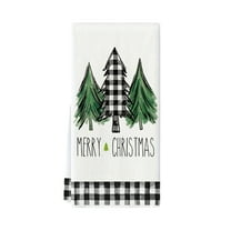 Christmas Kitchen Dish Towels – 25.9x17.7in Polyester Tea Towels with Holiday Print for Cooking, Baking, Drying & Table Decoration