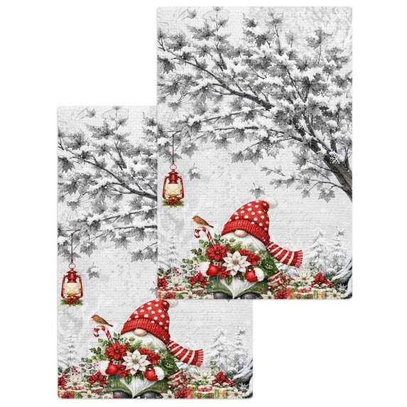 Christmas Kitchen Dish Towels for Drying Dishes Set of 2, Winter Gnomes ...