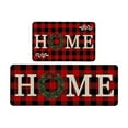 thumbnail image 1 of Christmas Kitchen Floor Mats, Non Slip Entry Door Mats, L Shape Cushion Anti Fatigue Rug Set Of 2 for Bathroom Bedroom Dining Room, Red White Polyester Durable Stain Resistant, 1 of 7