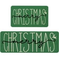 thumbnail image 1 of Christmas Kitchen Mat , Merry Christmas Green Kitchen Rugs Set of 2, Holiday Low-Profile Washable Non-Slip Floor Mats for Winter Christmas Kitchen Decor - 17x29 and 17x47 Inch, 1 of 5