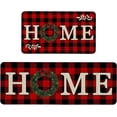 thumbnail image 1 of Christmas Kitchen Mat, Merry Christmas Kitchen Rugs Set of 2, Holiday Low-Profile Washable Non-Slip Floor Mats for Winter Christmas Kitchen Decor - 17x29 and 17x47 Inch, 1 of 6