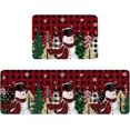 thumbnail image 1 of Christmas Kitchen Mat Rug Set of 2 Snowman Buffalo Xmas Tree Snowflakes Black Red Plaid Runner Rug Anti-Fatigue Comfort Memory Foam Standing Mat Non-Slip Floor Door Mat for Bedroom 18x30in+18x48in, 1 of 6