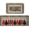 thumbnail image 1 of Christmas Kitchen Mat Set of 2, Merry Christmas Rugs for Kitchen Floor Low Profile, Buffalo Plaid Christmas Tree Kitchen Rugs Non Slip Washable, Christmas Decorations, 17" x 47" + 17" x 30", 1 of 1