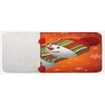 thumbnail image 1 of Christmas Kitchen Mat, Snowman Mittens and Hat Scarf New Year Celebration Design, Plush Decorative Kitchen Mat with Non Slip Backing, 47" X 19", White Orange, by Ambesonne, 1 of 1