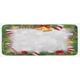 thumbnail image 1 of Christmas Kitchen Mat, Xmas Eve Carol Theme Frame Pine Spikes Candy Jingle Hand Bells and Ribbon Image, Plush Decorative Kitchen Mat with Non Slip Backing, 47" X 19", Multicolor, by Ambesonne, 1 of 1
