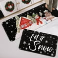 thumbnail image 1 of Christmas Kitchen Mats for Floor 2 Pieces, Washable Absorbent Kitchen Rugs Non Slip for Christmas Decor, Snowman Black Christmas Door Mat and Rug, 17''''x47''''+17''''x29'''', 1 of 6