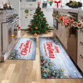 thumbnail image 1 of Christmas Kitchen Mats Set of 2, 17x30 + 17x47 Inch Xmas Kitchen Rugs, "Merry Christmas And Happy New Year" Pinecone & Star Decor, Non - Slip Floor Mats for Kitchen, Dining Area Christmas Decoration, 1 of 6