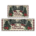 thumbnail image 1 of Christmas Kitchen Rug Set of 2 Absobent Kitchen Mats for Floor,Merry Christmas Farmhouse Forest Triangle Tree Rugs for Kitchen Floor for Bathroom,Room Bedroom (47x17+30x17in), 1 of 7