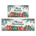 thumbnail image 1 of Christmas Kitchen Rug Set of 2 Absobent Kitchen Mats for Floor,Merry Christmas Happy New Year Gift Kitchen Runner for Bathroom,Room Bedroom (47x17+30x17in), 1 of 7