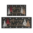 thumbnail image 1 of Christmas Kitchen Rug Set of 2 Absobent Kitchen Mats for Floor,Merry Christmas Leopard Print Tree Snowflake Kitchen Floor Mats for Bathroom,Room Cooking (47x17+30x17in), 1 of 7