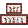 thumbnail image 1 of Christmas Kitchen Rug Set of 2 Non Slip Buffalo Plaid Gnomes Kitchen Floor Mat Cushioned Anti Fatigue Kitchen Rugs Floor Carpet Set for Winter Xmas Holiday Kitchen Decor, 1 of 6