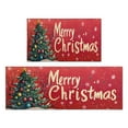 thumbnail image 1 of Christmas Kitchen Rug Set of 2 Non Slip Kitchen Mats for Floor,Merry Christmas Farmhouse Triangle Tree Kitchen Runner for Bathroom,Room Door (47x17+30x17in), 1 of 1