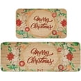 thumbnail image 1 of Christmas Kitchen Rug Sets 2 Piece Merry Christmas Flax Waterproof Non-Slip Kitchen Mats and Rugs Winter Christmas Doormat Rubber Back Low-Profile Merry Christmas Home Decorations Kitchen Mats, 1 of 6