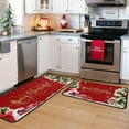 thumbnail image 1 of Christmas Kitchen Rugs 2 PCS, Merry Christmas Kitchen Rug, Non Skid Washable Padded Soft Comfort Kitchen Rugs Set (17"x47"+17"x30",Merry Christmas), 1 of 5
