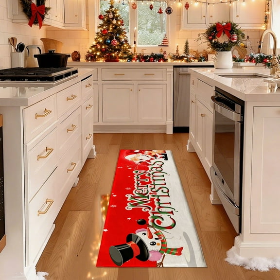 Christmas Kitchen Rugs,Christmas Kitchen Floor Mat,Christmas Tree Kitchen Rugs,Kitchen Mats for Floor Non Slip Mats for Laundry Office Sink,Christmas Decoration Antislip Floor Mat Layered Doormats