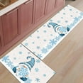 Christmas Kitchen Rugs and Mats Set of 1 Gnome Holding Snowflakes