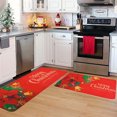 thumbnail image 1 of Christmas Kitchen Rugs and Mats Set of 2,Christmas Kitchen Rugs Sets,Non Slip Washable Kitchen Mats,Christmas Poinsettia Winter Holiday Party Low-Profile Floor Mat Decorations for Home Kitchen, 1 of 9